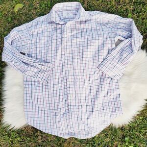 Lorenzo Uomo Trim Fit Button Down Long Sleeve Shirt Size 16 32-33